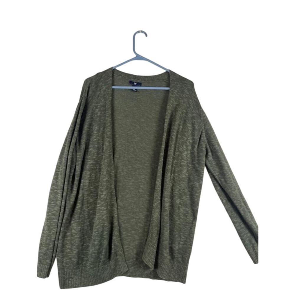 Gap Women's Olive Green Open Front Cardigan Sweater Size XL Long Sleeve